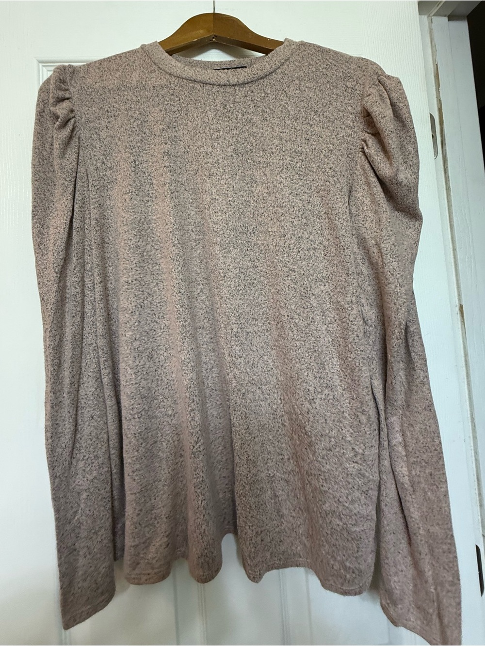 Bwear Dusty Pink Crew Neck Puff Sleeve Sweater